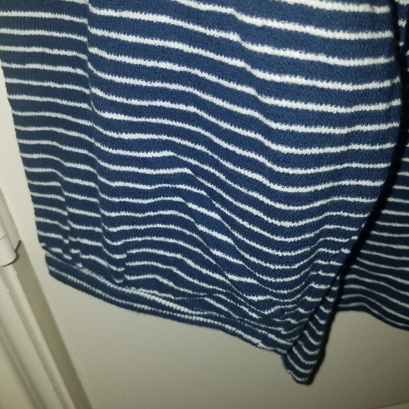 *NEW WITH TAGS* MADEWELL blue and white striped 3/4 sleeve top size large - Picture 5 of 7